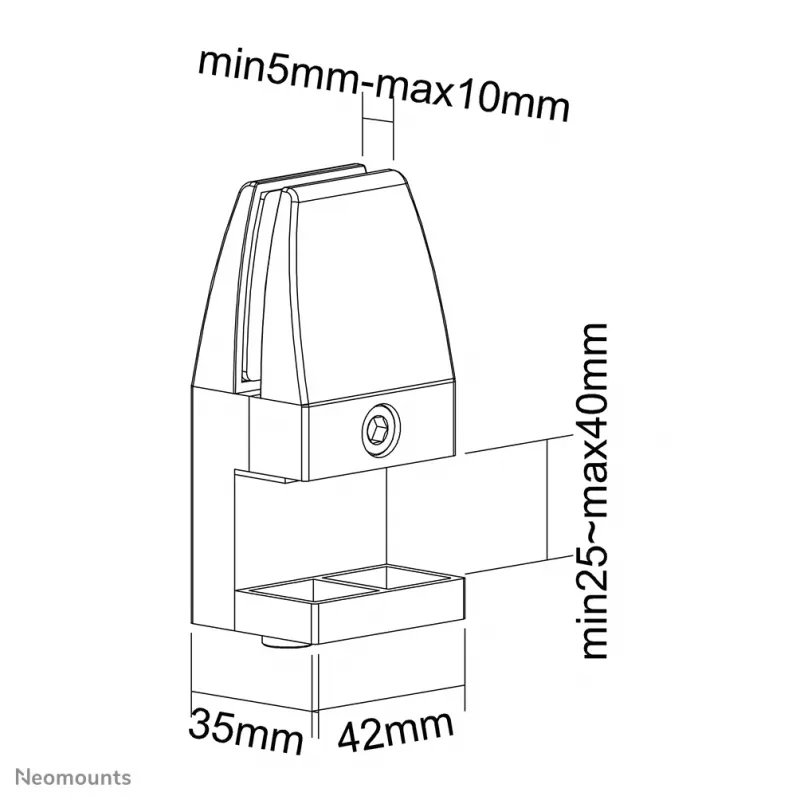 Neomounts NS-CLMP40Schwarz Tischklemmen-Set (2 Stk.) - max. 5 kg