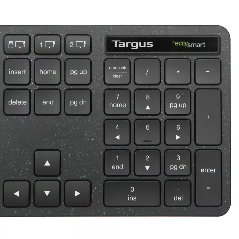 Targus EcoSmart AKB873NO Tastatur Universal RF Wireless + Bluetooth QWERTY Nordic Schwarz