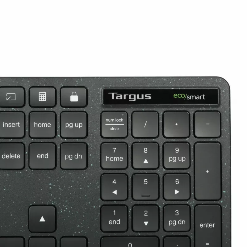 Targus EcoSmart AKB874NO kabelgebundene Tastatur in voller Größe, USB, QWERTY Nordisch, antimikrobiell, Schwarz