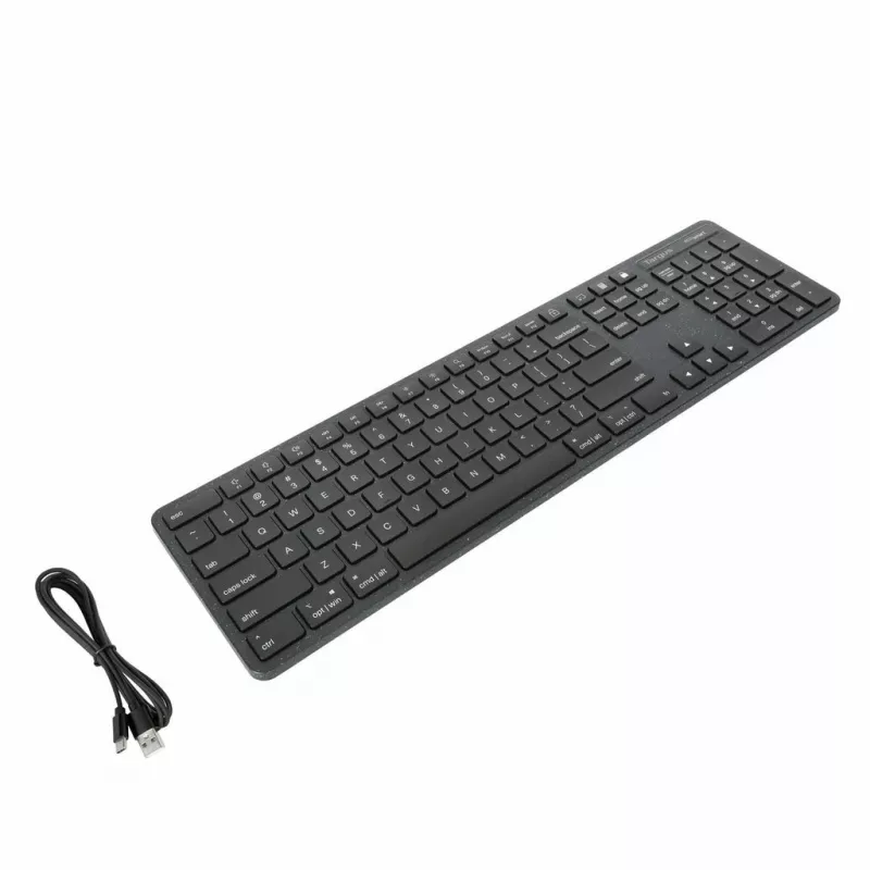 Targus EcoSmart AKB874NO kabelgebundene Tastatur in voller Größe, USB, QWERTY Nordisch, antimikrobiell, Schwarz