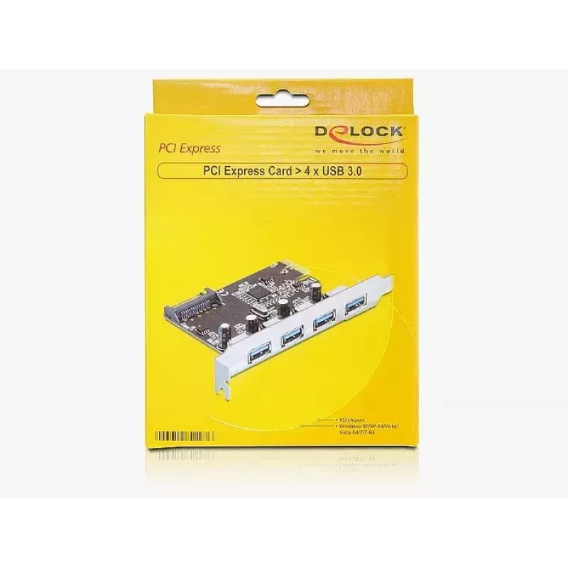 DeLOCK 89297 PCI-Express-Karte, 4x extern USB 3.0 (USB 3.2 Gen 1)