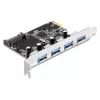 DeLOCK 89297 PCI-Express-Karte, 4x extern USB 3.0 (USB 3.2 Gen 1)