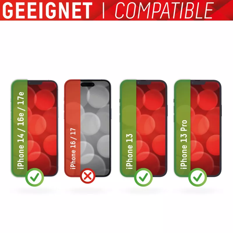 Displex Displayschutzfolie (10H) für Apple iPhone iPhone 13/13 Pro/14/16e/17e, Eco-Montagerahmen, kratzfest