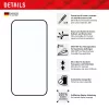 Displex Full Cover Displayschutzglas (10H) für Apple iPhone 15/15 Pro, Eco Montagerahmen, Full Cover