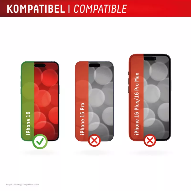 Displex Sichtschutz-Displayschutzfolie (10H) für Apple iPhone 16, Eco-Montagerahmen, Blickschutzfilter