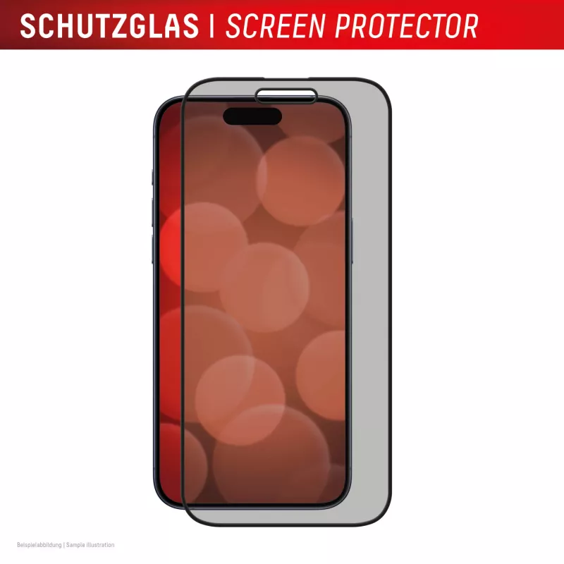 Displex Sichtschutz-Displayschutzfolie (10H) für Apple iPhone 16, Eco-Montagerahmen, Blickschutzfilter