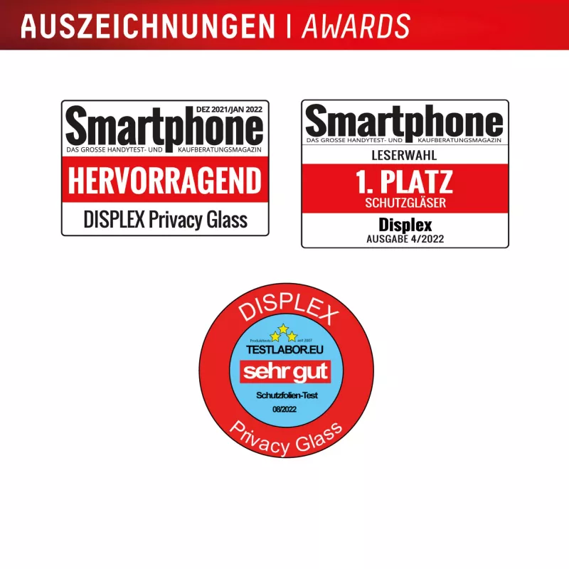 Displex Sichtschutz-Displayschutzfolie (10H) für Apple iPhone 16 Pro, Eco-Montagerahmen, Sichtschutzfilter