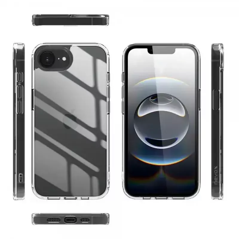 Nevox StyleShell SHOCKFlex 2496 Hülle für iPhone 16e / SE 2025, 15,5 cm (6,1 Zoll), Transparent