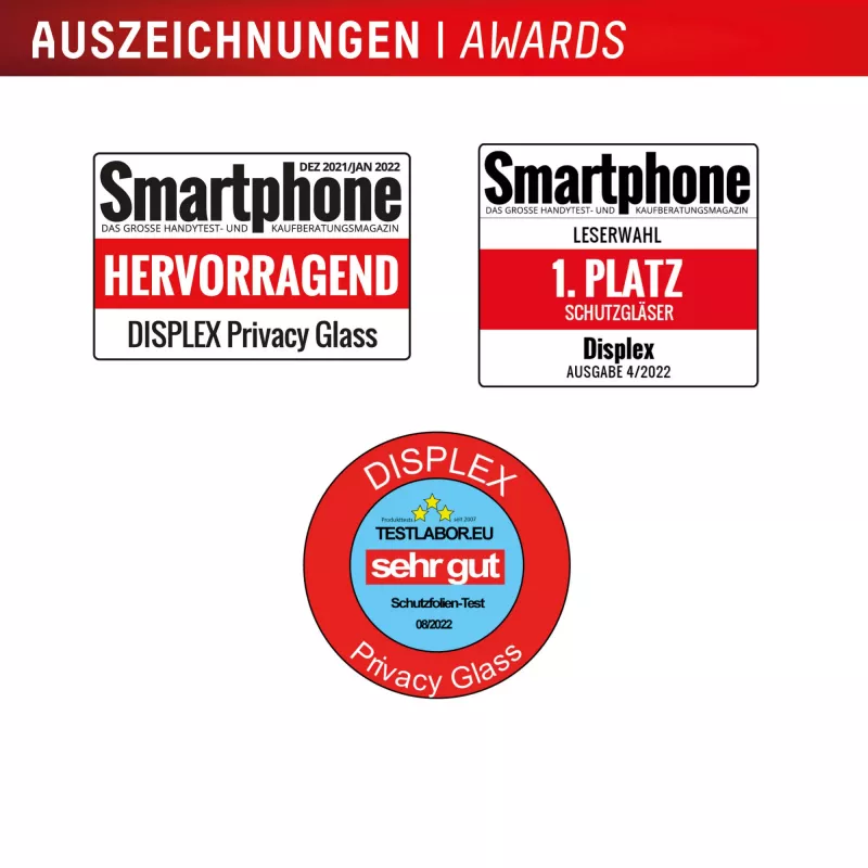 Displex Privacy Screen Protector (10H) für Samsung Galaxy S25 Edge, Eco Montagerahmen, Blickschutzfilter