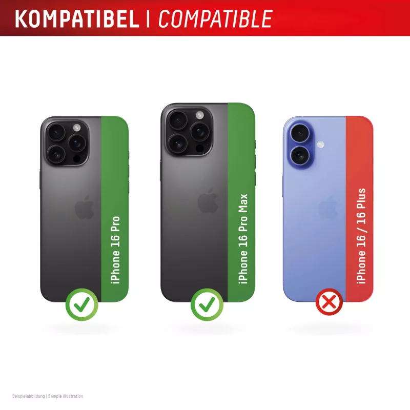 Displex Full Cover Kameraobjektivglas iPhone 16 Pro/16 Pro Max, 10H, vollständiger Kameraschutz, Schnellmontage, 2er-Pack