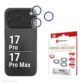 Displex Premium Kameraobjektivglas, iPhone 17 Pro/17 Pro Max Glas, 10H, Einzelringe, DLC, transparent, Quick Mount