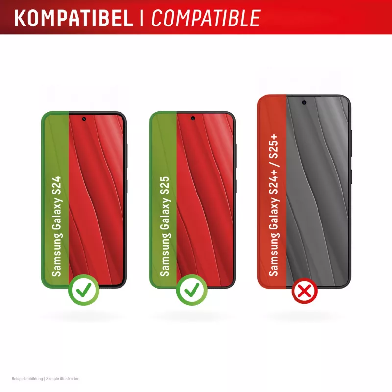 Displex Displayschutzfolie (10H) für Samsung Galaxy S24/S25, Eco Montagerahmen, Sichtschutzfilter
