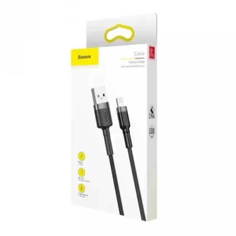 Baseus Cafule CALKLF-AG1 USB-A-auf-Lightning-Kabel, 2,4 A, 0,5 m, Schwarz/Grau