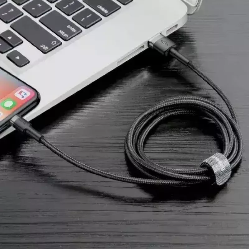 Baseus Cafule CALKLF-AG1 USB-A-auf-Lightning-Kabel, 2,4 A, 0,5 m, Schwarz/Grau