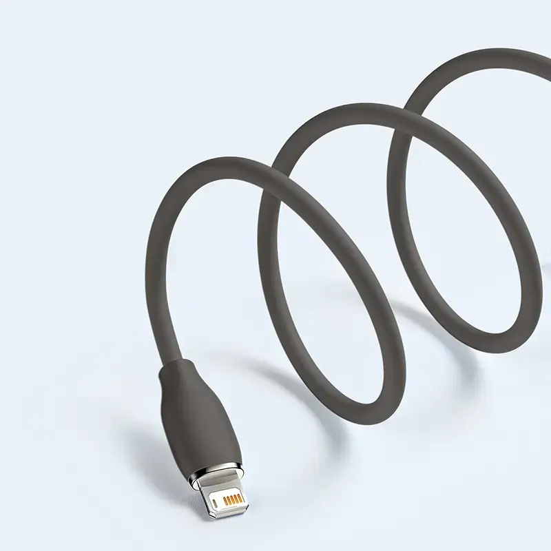 USB 2.0 Datenkabel Baseus Jelly Lightning auf USB-A 1,2 m, Schwarz