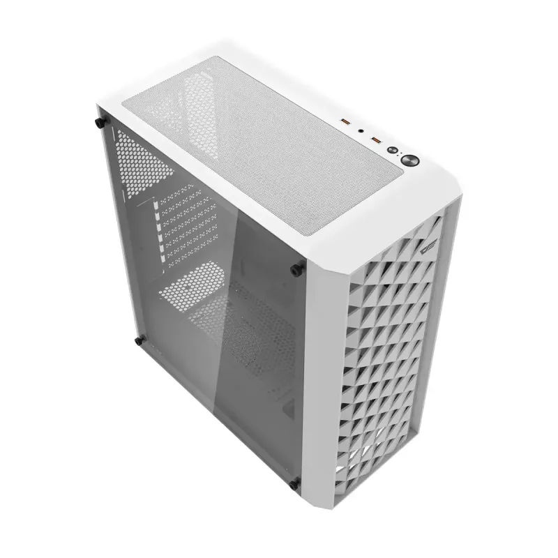 Darkflash DK351 Computergehäuse, weiß, mit 4 RGB-Lüftern