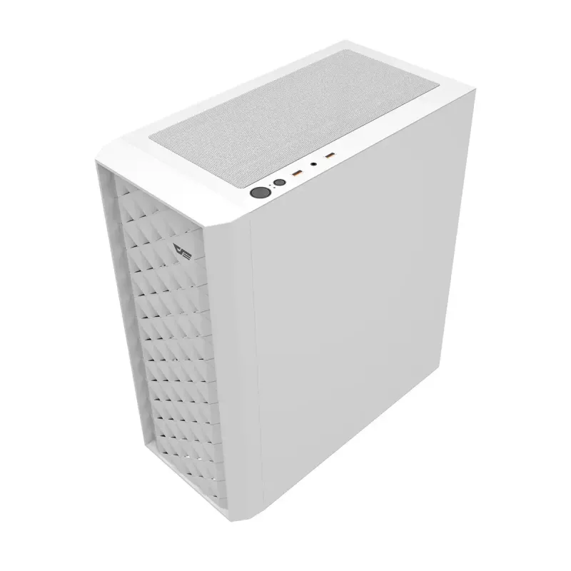 Darkflash DK351 Computergehäuse, weiß, mit 4 RGB-Lüftern