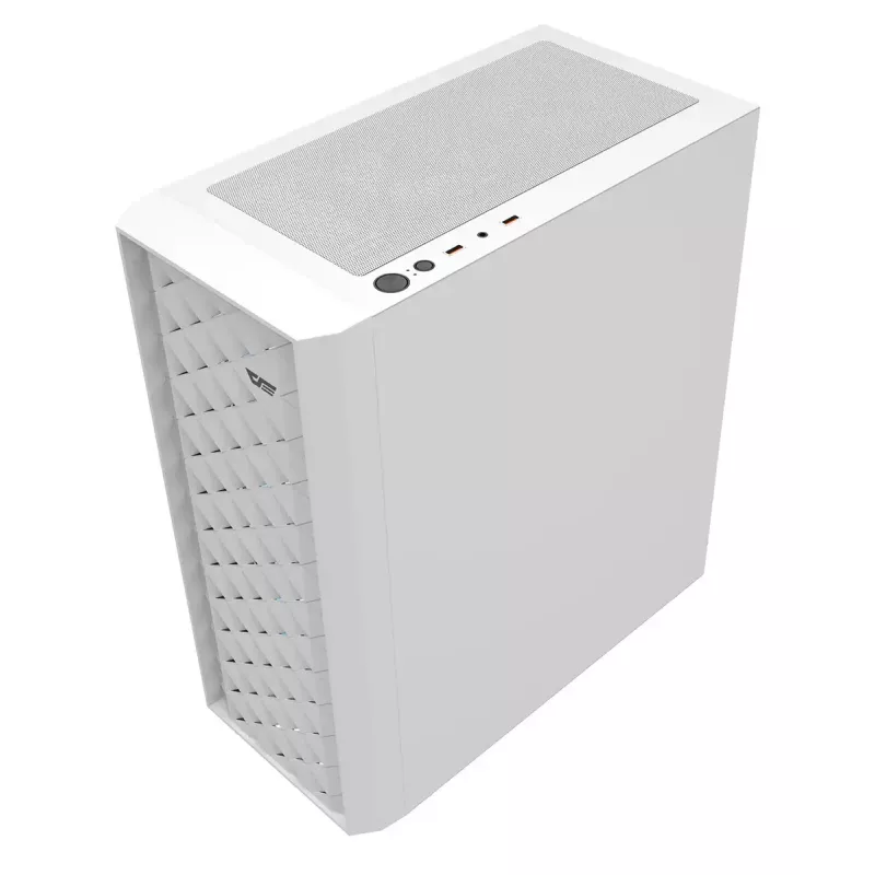 Darkflash DK351 Computergehäuse, weiß, mit 4 RGB-Lüftern