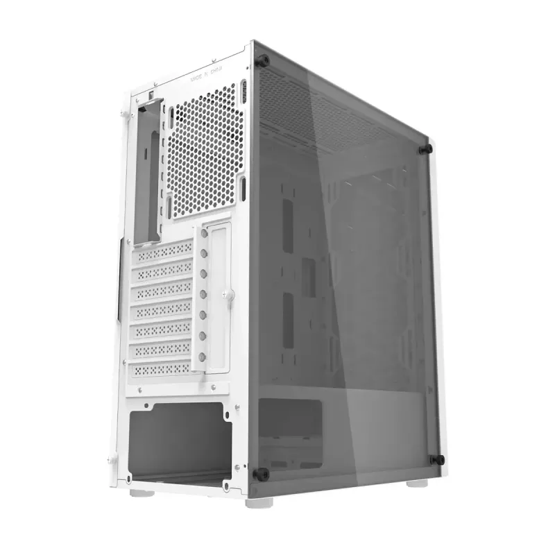 Darkflash DK351 Computergehäuse, weiß, mit 4 RGB-Lüftern