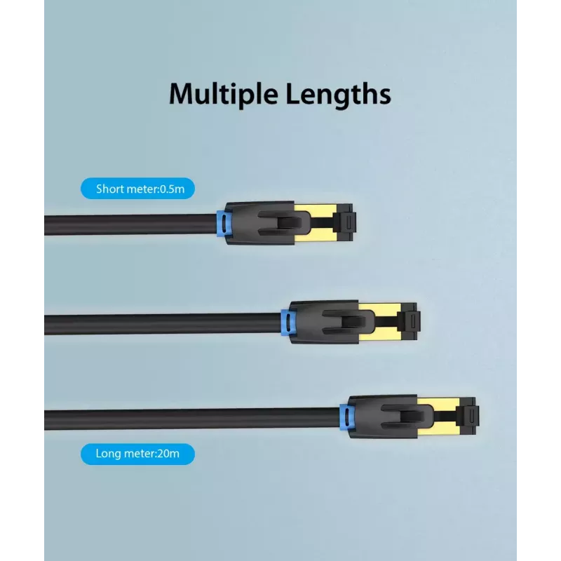 Netzwerk-Patchkabel Vention Cat.8 S/FTP RJ-45 zu RJ-45 5 m Schwarz
