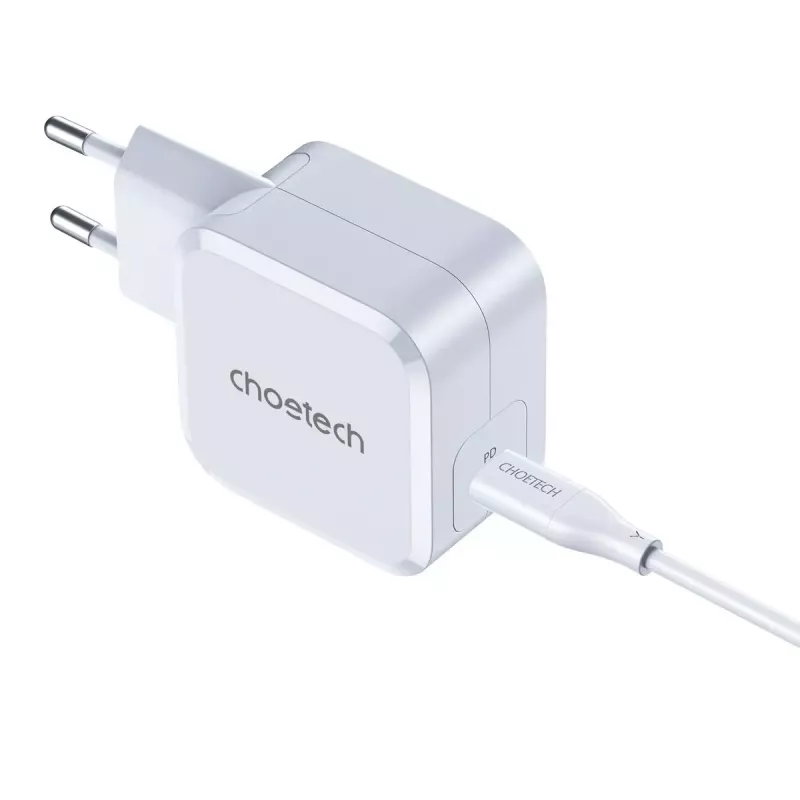 CHOETECH PD8007 GaN USB-C-Ladegerät 45 W, PD3.0, QC3.0, PPS, EU, Weiß