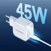 CHOETECH PD8007 GaN USB-C-Ladegerät 45 W, PD3.0, QC3.0, PPS, EU, Weiß