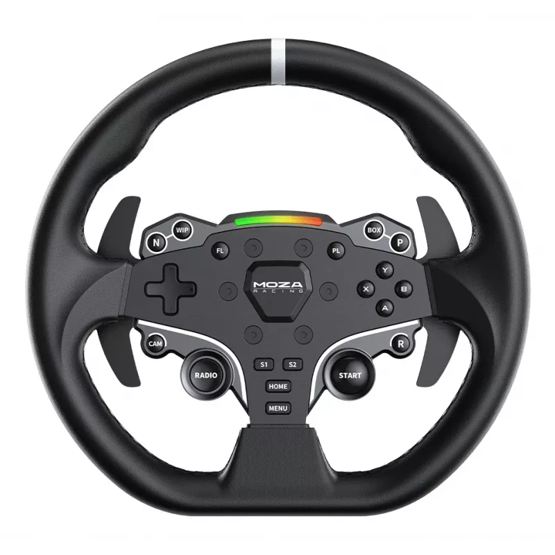 Moza Racing R5 Bundle, Lenkrad + Pedale, PC, Kabelgebunden, Schwarz, Aluminium, Leder, Stahl, Aluminium, Leder