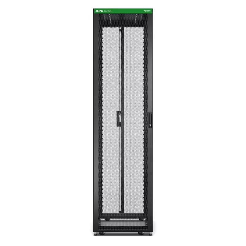 APC Easy Rack ER6800 Netzwerkschrank, 48 HE, 19", 600 x 1000 mm, mit Dach, Rollen, Füßen, 4 Halterungen, mit Boden, ohne Seitenwände, Schwarz
