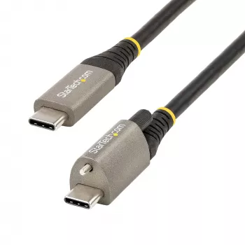 StarTech.com 1 m Top-Schraubverriegelungs-USB-C-Kabel 10 Gbit/s – USB 3.1/3.2 Gen 2 Typ-C-Kabel – 100 W (5 A) Power-Delivery-Ladung, DP-Alt-Modus – Einzelschraubverriegelung, USB-C-Kabel zum Laden/Synchronisieren
