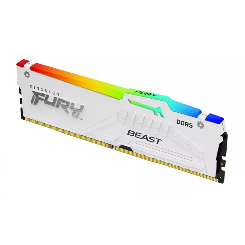 Kingston Technology FURY Beast 32GB 5200MT/s DDR5 CL40 DIMM (Kit of 2) White RGB XMP