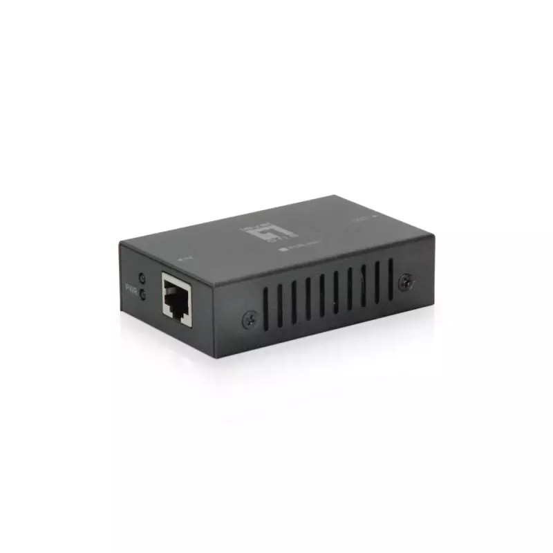 LevelOne POR-0101 PoE+-Repeater, 2x Fast Ethernet, 10Base-T/100Base-TX, bis zu 100 m, Grau