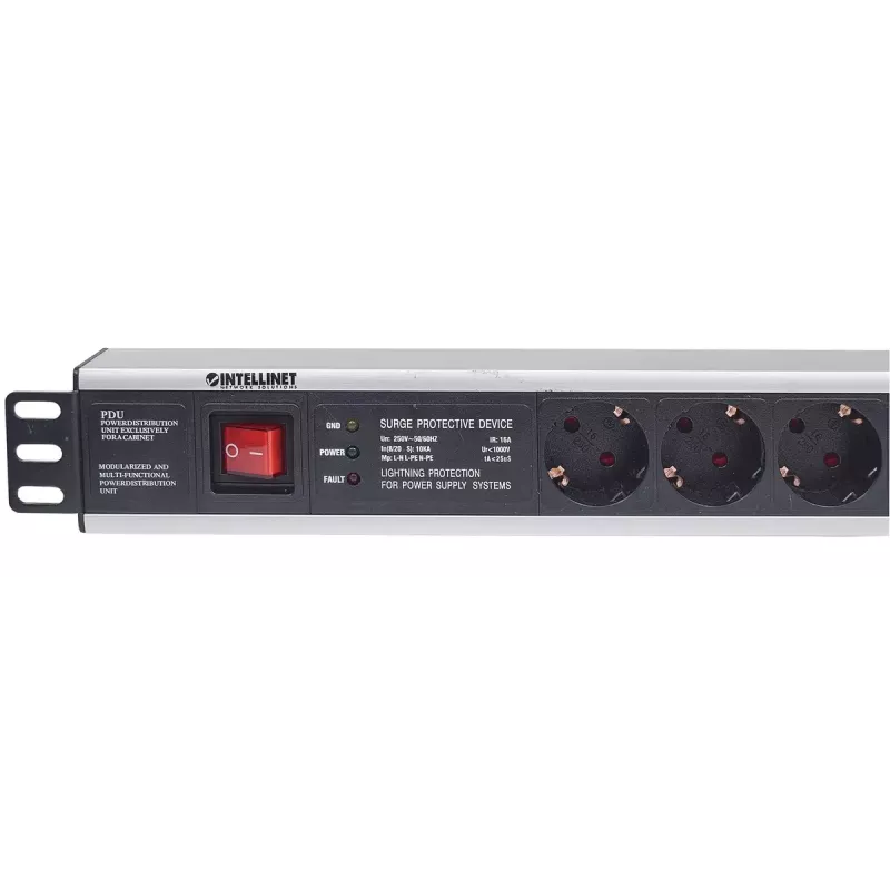 Power Strip Intellinet 19 Zoll 1,5HE Rackmount 6-fach Schutzkontakt