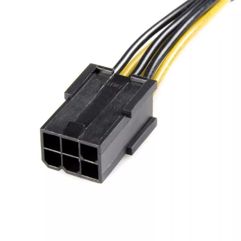 StarTech.com PCIEX68ADAP PCI-Express-Adapterkabel 6-polig auf 8-polig, 6-polig (W) auf 8-polig (M), 15,5 cm, Schwarz