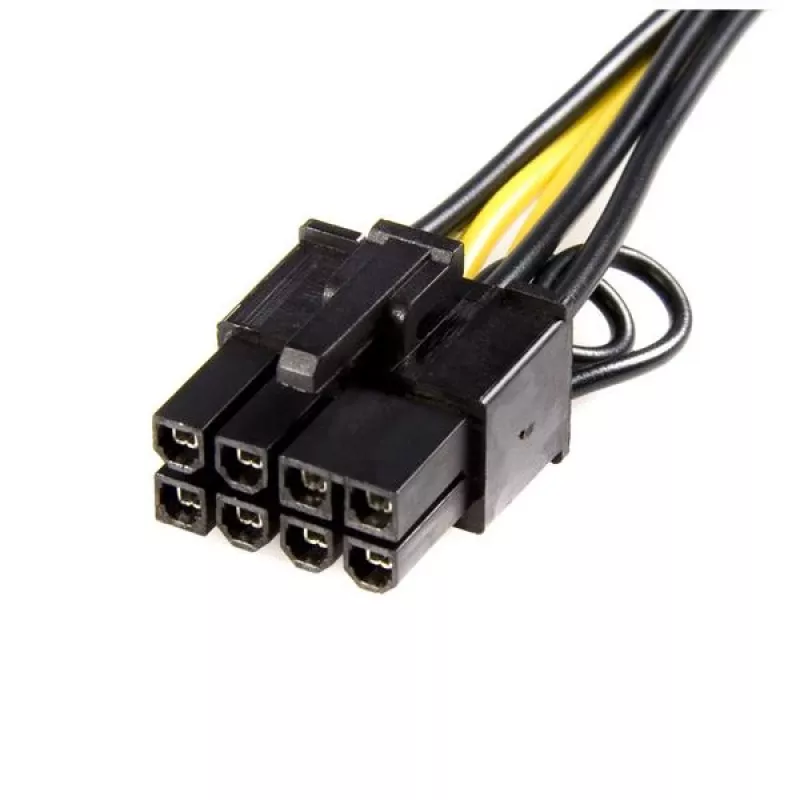StarTech.com PCIEX68ADAP PCI-Express-Adapterkabel 6-polig auf 8-polig, 6-polig (W) auf 8-polig (M), 15,5 cm, Schwarz