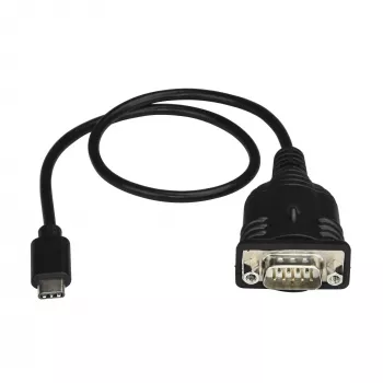 StarTech.com USB-C-auf-Seriell-Adapterkabel 16 Zoll (40 cm) – USB-Typ-C-auf-RS232 (DB9)-Konverterkabel – USB-C-Seriellkabel für SPS, Scanner, Drucker – Stecker/Stecker – Windows/Mac/Linux