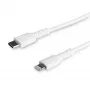 StarTech.com 1m langlebiges weißes USB-C-auf-Lightning-Kabel – robustes Aramidfaser-USB-Typ-C-auf-Lightning-Lade-/Sync-Netzkabel – Apple MFi-zertifiziert iPad/iPhone 12