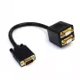 StarTech.com VGASPL1VV VGA-auf-2x-VGA-Video-Splitterkabel, HD-15 Stecker/Buchse, 0,3 m, vergoldet, Schwarz