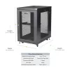 StarTech.com 4-Pfosten 18U Server-Rack-Schrank, abschließbarer 19-Zoll-Daten-Rack-Schrank für Computer / AV / IT-Equipment, Büro- / Heimnetzwerk-Rack mit Rollen & verstellbaren Montageschienen