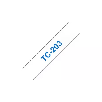 Beschriftungsband 12 mm Brother TC203 Blau auf Weiß