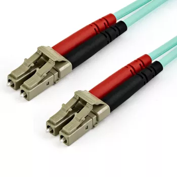 StarTech.com 10m (30ft) LC/UPC zu LC/UPC OM4 Multimode Glasfaserkabel, 50/125µm LOMMF/VCSEL Zipcord Faser, 100G, geringe Einfügedämpfung – LSZH Glasfaser-Jumperkabel