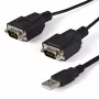 StarTech.com ICUSB2322F 2-Port FTDI USB-auf-Seriell-RS232-Adapterkabel, USB 2.0, 2,1 m, Schwarz