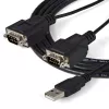 StarTech.com ICUSB2322F 2-Port FTDI USB-auf-Seriell-RS232-Adapterkabel, USB 2.0, 2,1 m, Schwarz