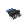 InLine USB 3.0 Adapter intern 2x USB A Buchse auf Mainboard-Header