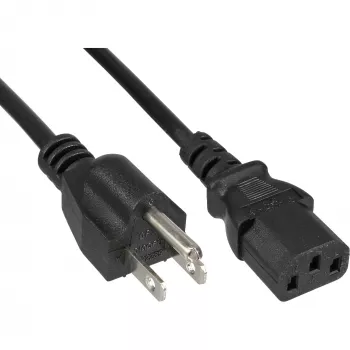 InLine Stromkabel USA-Stecker / 3-poliger IEC C13-Stecker, 18 AWG, 1,8 m