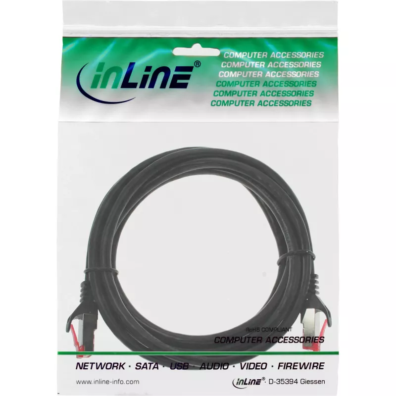 InLine Patchkabel S/FTP PiMF Cat.6 250MHz PVC Kupfer schwarz 3m