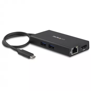 StarTech.com USB-C-Multiport-Adapter – USB-C-Reise-Dockingstation mit 4K HDMI – 60 W Power Delivery Pass-Through, GbE, 2 Ports USB-A 3.0 Hub – Tragbares Mini-USB-Typ-C-Dock für Laptops