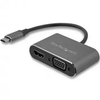 StarTech.com USB-C auf VGA und HDMI Adapter - 2-in-1 - 4K 30Hz - Space Grey