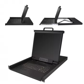 StarTech.com 8-Port Rackmount KVM-Konsole mit 1,8-m-Kabeln – Integrierter KVM-Switch mit 19-Zoll-LCD-Monitor – Voll ausgestattete 1-HE-LCD-KVM-Schublade – OSD-KVM – Langlebig, 50.000 Stunden MTBF – USB + VGA-Unterstützung