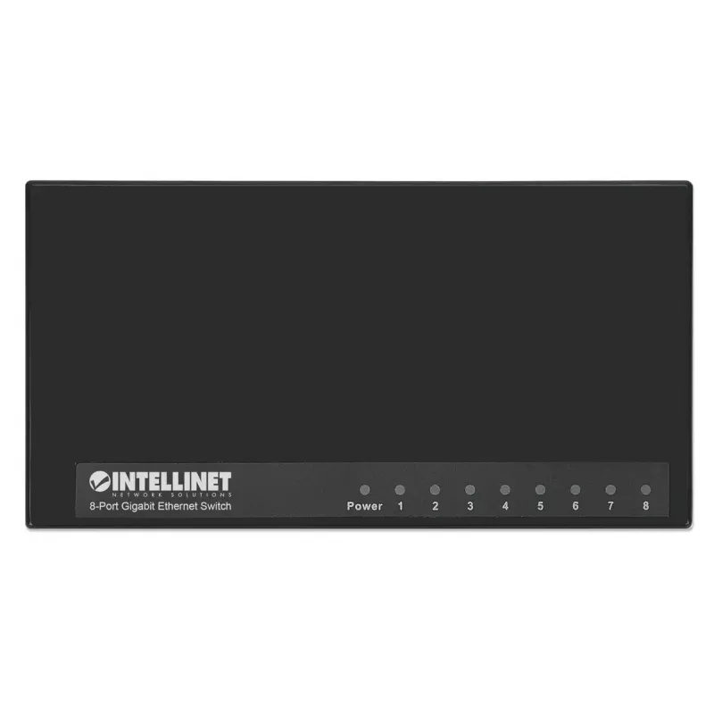 Intellinet 8-Port Gigabit Ethernet Switch, Desktop-Größe, Kunststoff, IEEE 802.3az (Energy Efficient Ethernet), Schwarz