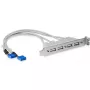 StarTech.com USBPLATE4 4-Port USB 2.0 Buchse Slotblech-Adapter mit 2x 10-Pin-Mainboard-Header